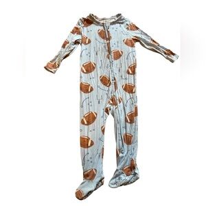 Angel Dear Bamboo Football Sports Zip Footie Pajamas